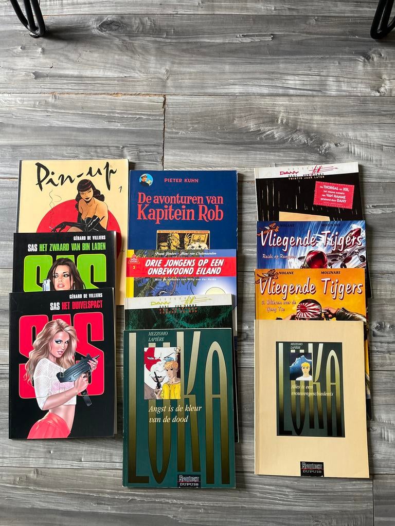 Diverse stripboeken: Kapitein Rob, SAS, Pin-up, Luka, Meerdere stripboeken, Ophalen, Gelezen