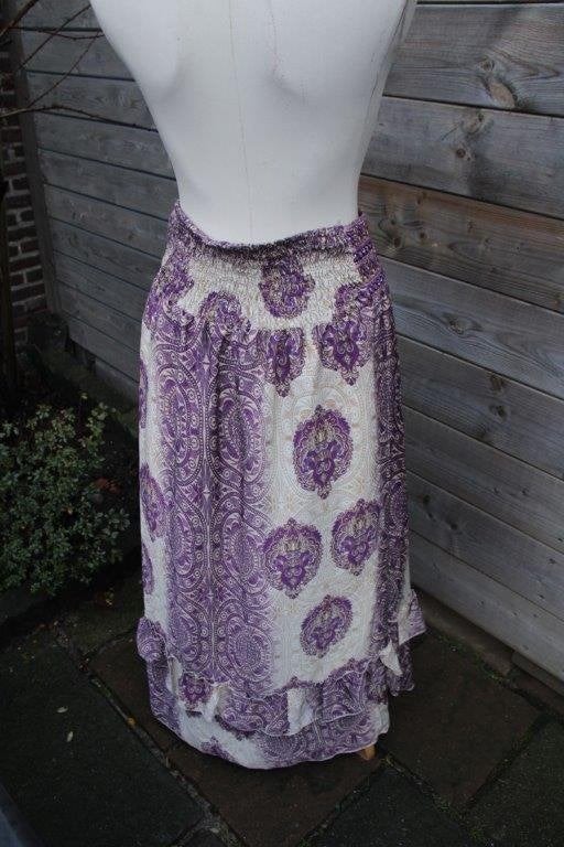 Rok paars/ beige zijde mt S Vaste prijs  OPRUIMING, Kleding | Dames, Paars, Ophalen of Verzenden, Zo goed als nieuw, Maat 36 (S)