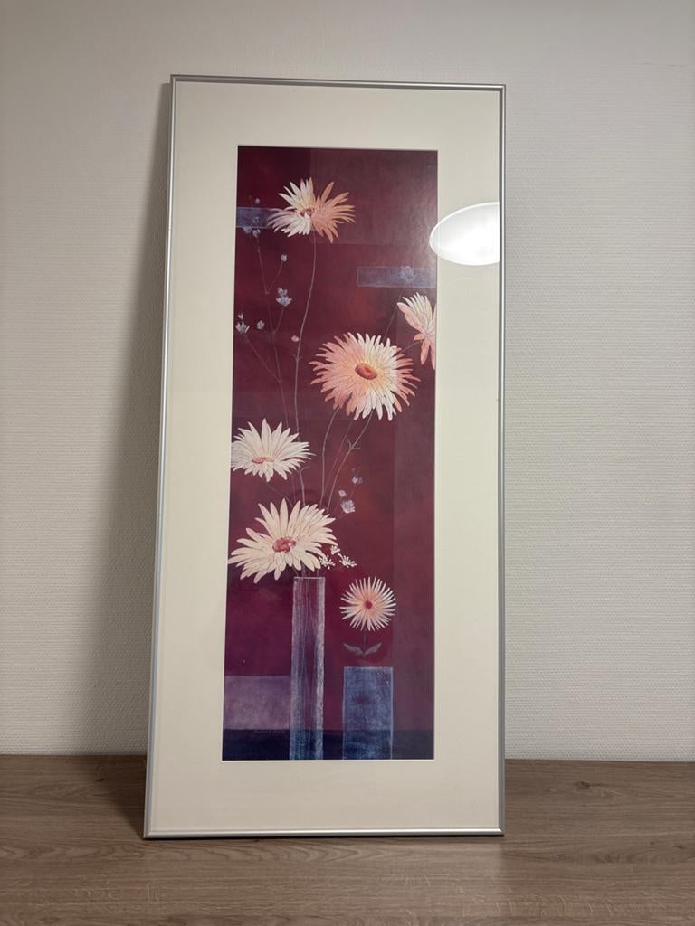 Ingelijste Prent Richard Henson - Bloemen (110x50 cm), Antiek en Kunst, Kunst | Tekeningen en Foto's, Ophalen