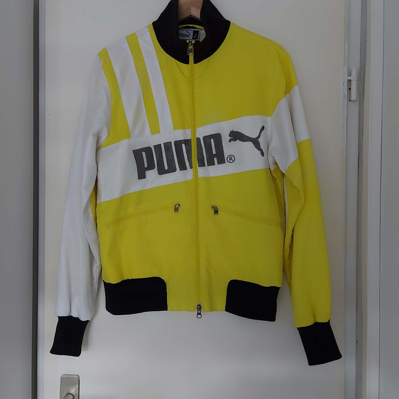Puma Sportjack Geel/Wit Maat S, Puma, Geel, Ophalen of Verzenden, Zo goed als nieuw
