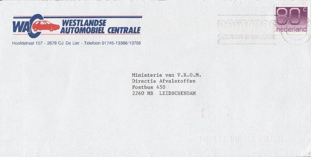 De LIER 1991 WESTLANDSE AUTOMOBIEL CENTRALE Hoofdstraat 157, Verzamelen, Ophalen of Verzenden, 1980 tot heden, Gelopen, Zuid-Holland