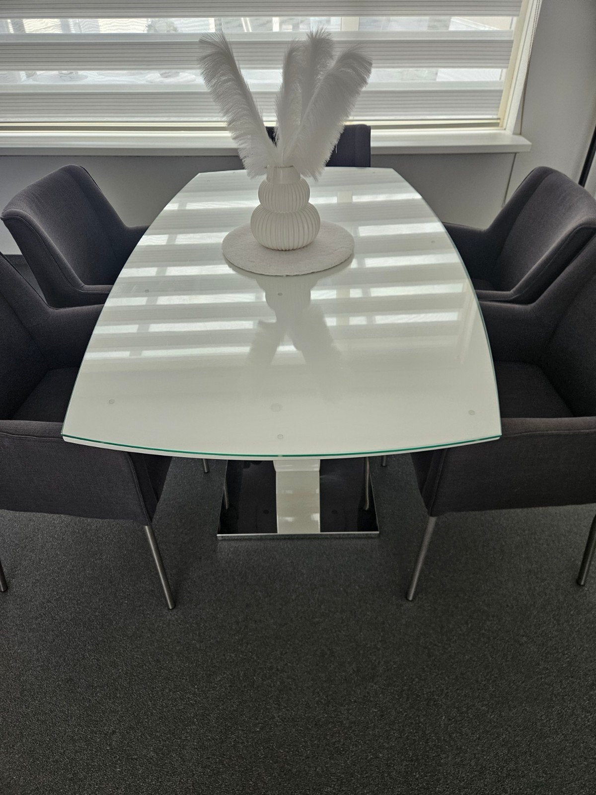 Moderne eettafel voor 6 personen - 160x90x78cm, Huis en Inrichting, Ophalen, Gebruikt, 50 tot 100 cm, Vijf personen of meer