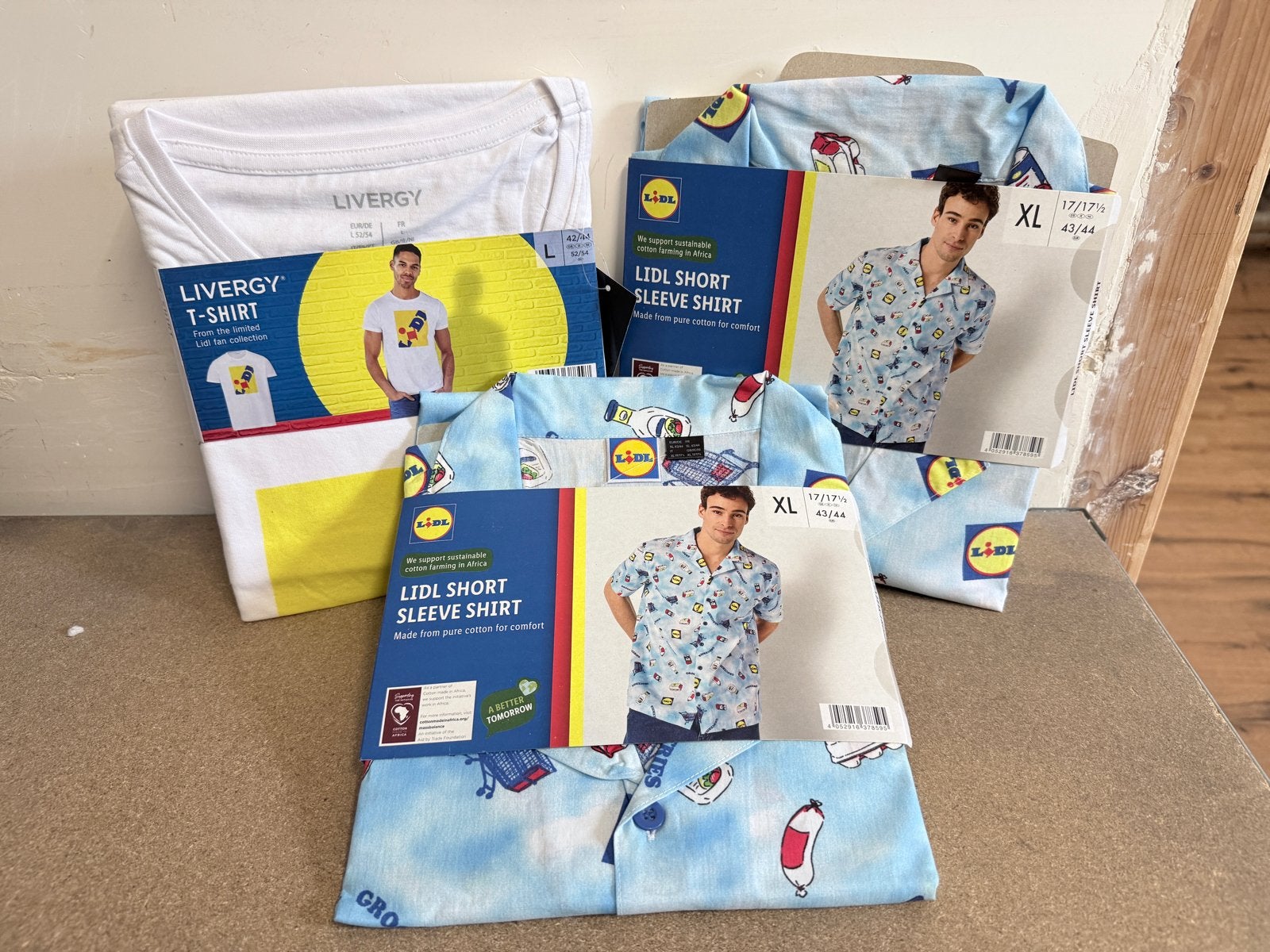 Lidl Fan Collectie: T-shirt en Overhemden (Nieuw), Kleding | Heren, Ophalen of Verzenden, Nieuw, Maat 56/58 (XL), Wit
