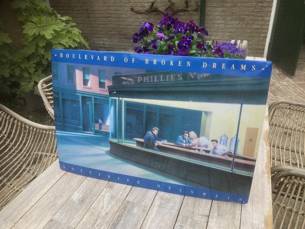 Blikken Bord Gottfried Helnweis Boulevard of Broken Dreams, Ophalen, Metaal, 39 cm, Zo goed als nieuw