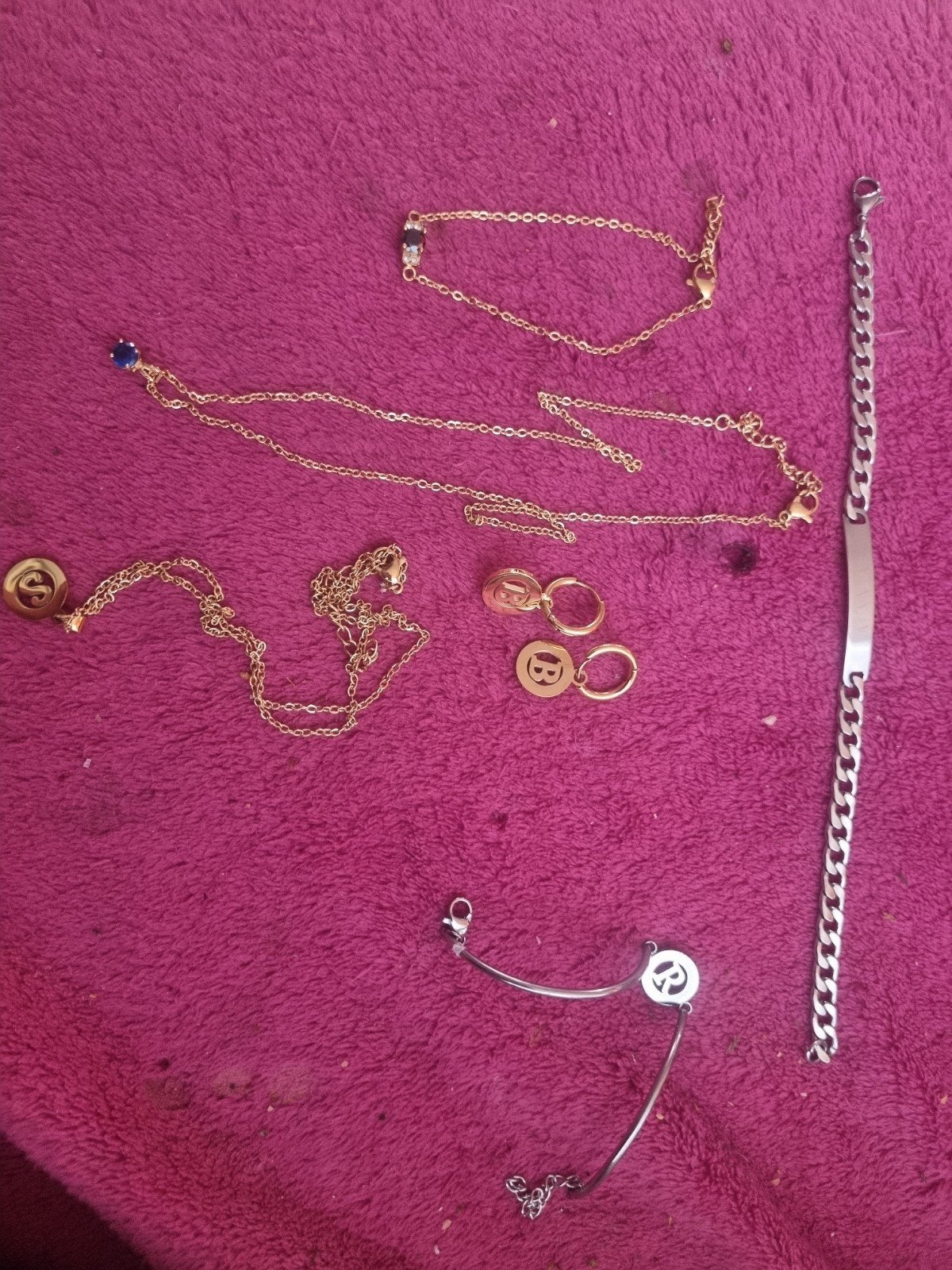 Diverse sieraden: kettingen, armbanden en oorbellen, Overige materialen, Gebruikt, Ophalen of Verzenden, Met edelsteen