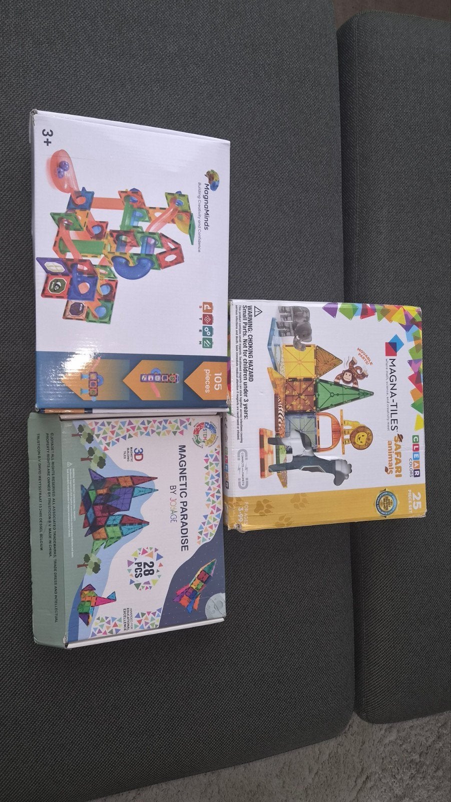Diverse magnetische bouwsets:  Magna-Tiles, Magnet, Ophalen of Verzenden, Gebruikt, Overige merken
