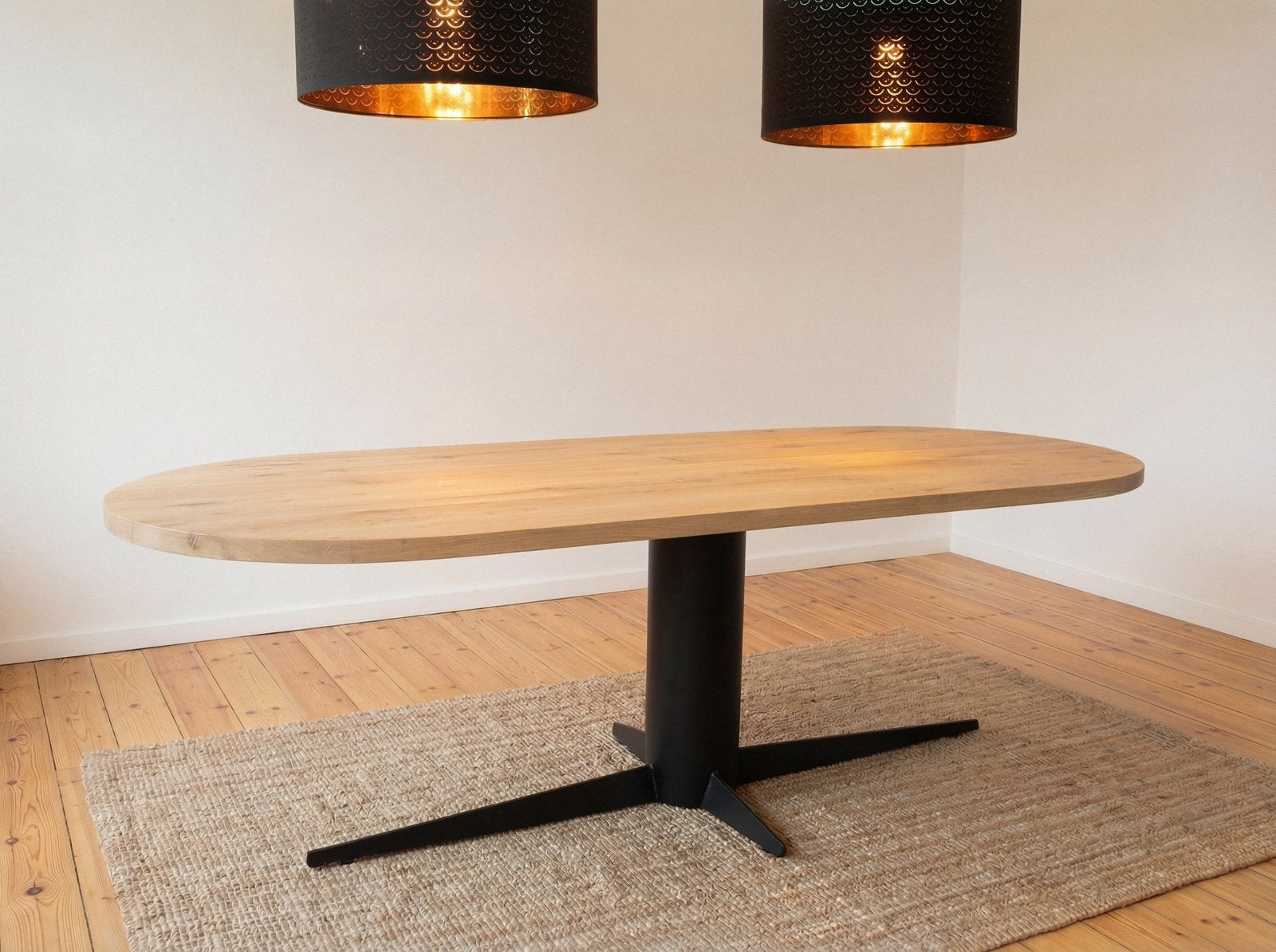 Plat ovale eiken eettafel Olle 40mm massief eiken plat ovaal, Ophalen of Verzenden, Ovaal, Eikenhout, Plat ovaal - brood ovaal - ovaal half rond