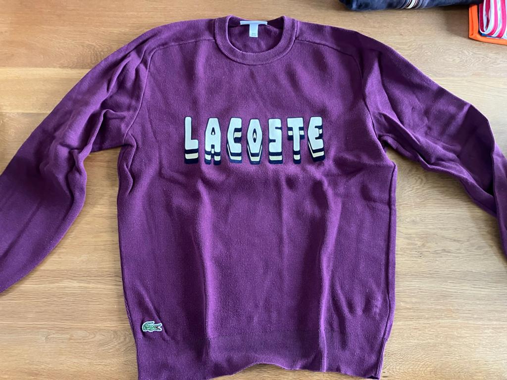 Lacoste trui paars maat XS/S, Ophalen of Verzenden, Zo goed als nieuw, Maat 46 (S) of kleiner, Paars