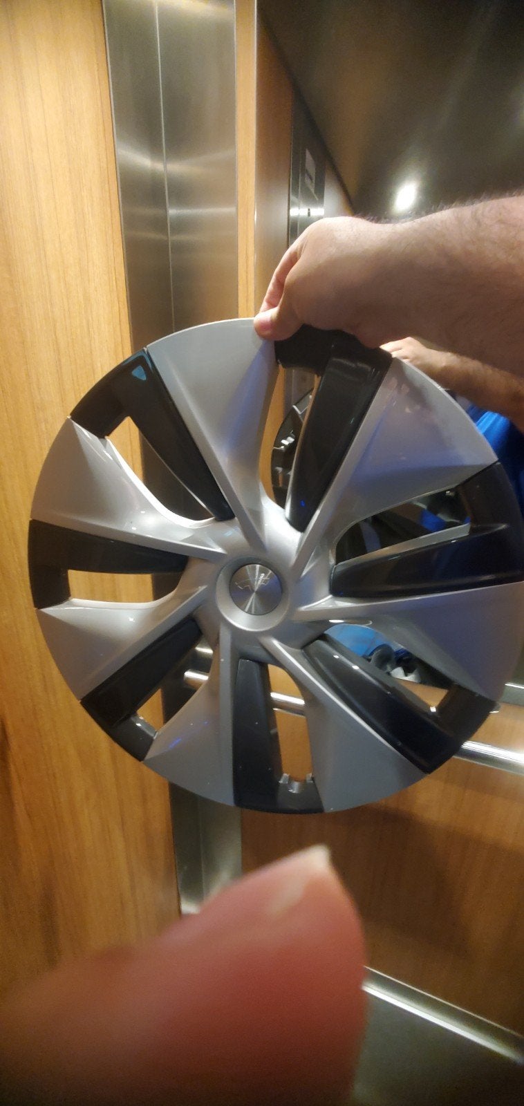 3 Wieldop voor auto Tesla model 3 - Zilver/Zwart, Auto diversen, Wieldoppen, Gebruikt, Ophalen of Verzenden