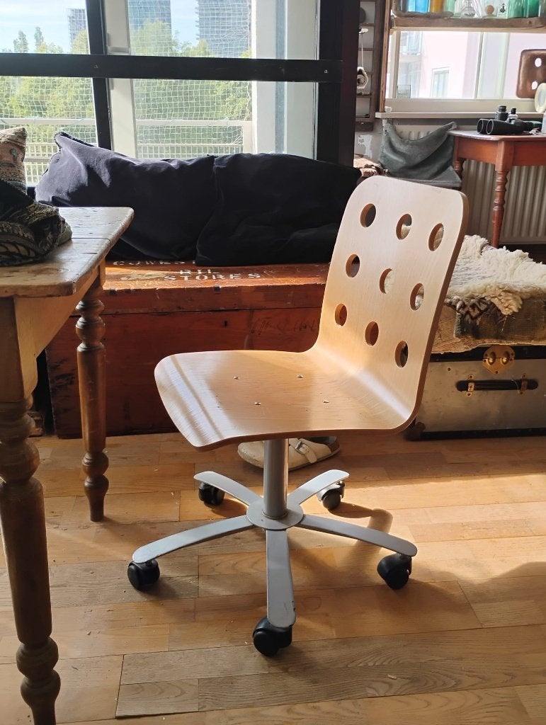 buro- vlinderstoel ikea, Ophalen, Gebruikt, Bruin, Bureaustoel