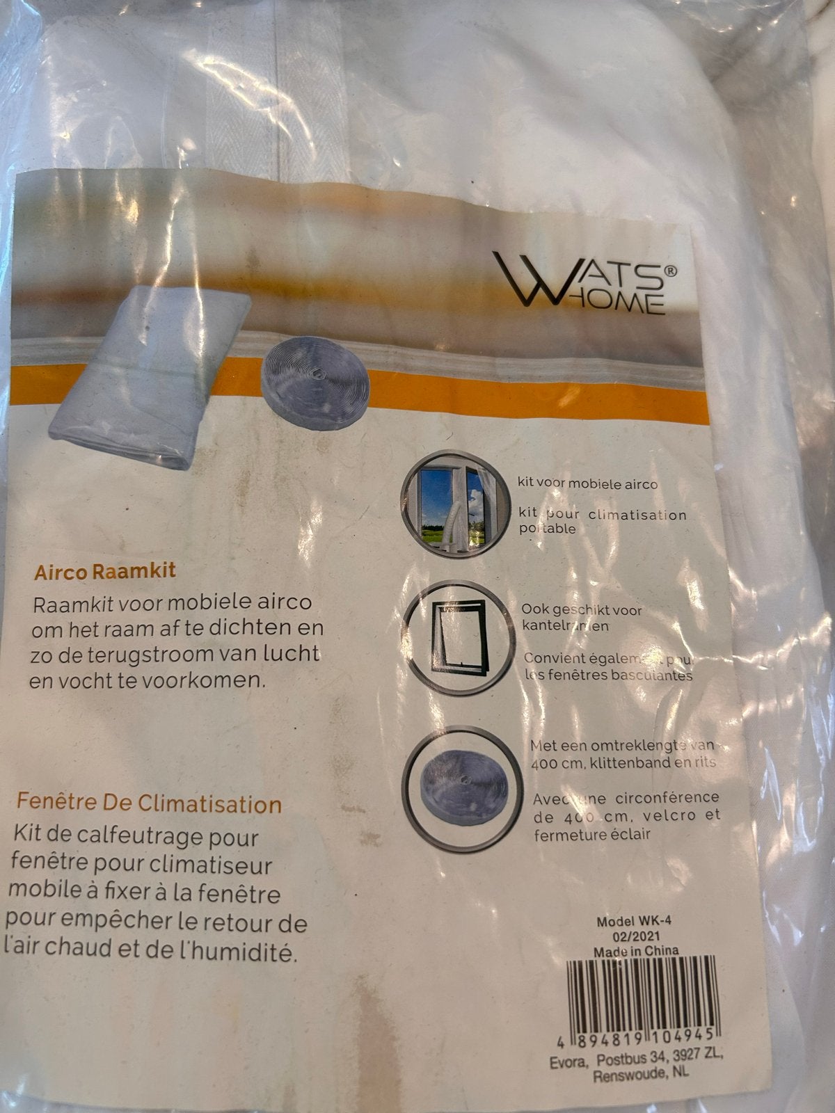 2x Wats Home Airco Raamkit voor Mobiele Airco - Nieuw, Ophalen of Verzenden, Nieuw, Koelen en Ontvochtigen, Mobiele airco