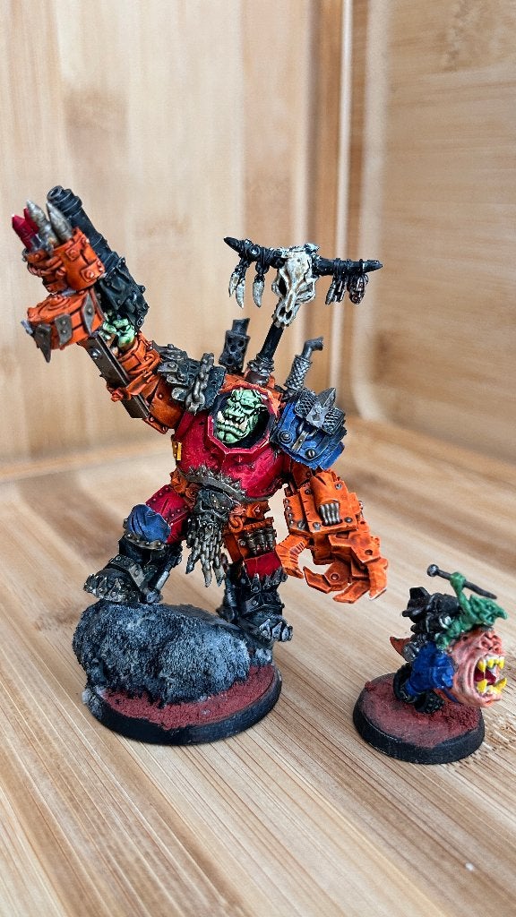 Ork Warboss met Attack squig, Hobby en Vrije tijd, Wargaming, Ophalen of Verzenden, Nieuw, Overige soorten, Geverfd