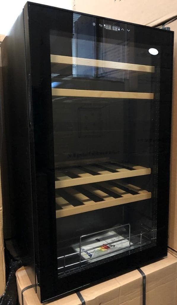 Wijnklimaatkast Glazen deur - 2 zones - 33 flessen., Overige materialen, Nieuw, Ophalen of Verzenden, 25 flessen of meer