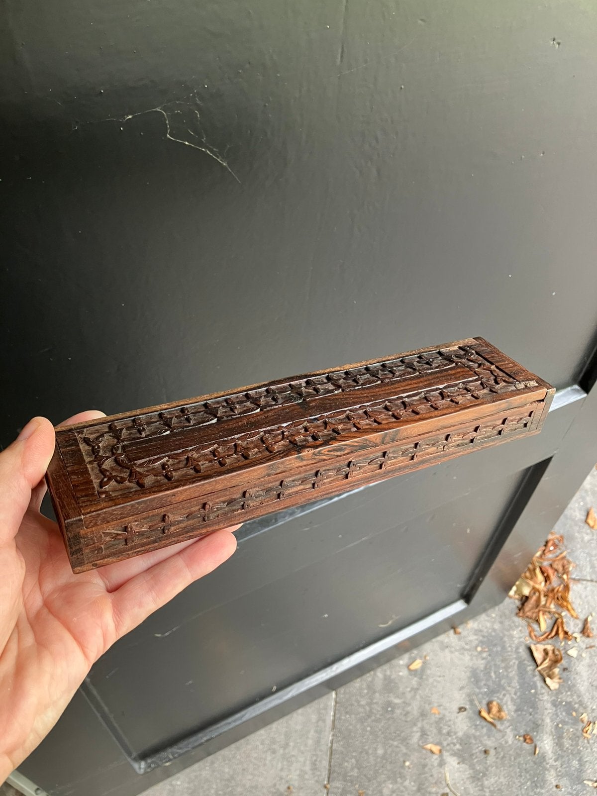Hout houten kist kistje wierrook stokjes vintage, Huis en Inrichting, Ophalen of Verzenden, Zo goed als nieuw, Minder dan 50 cm