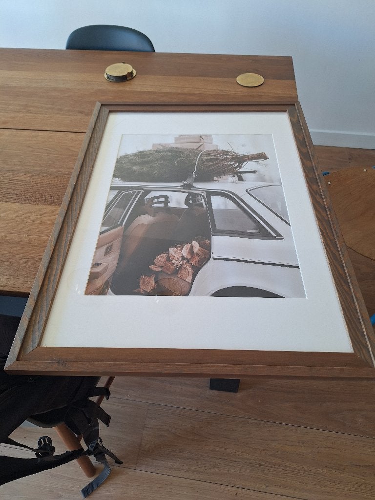 IKEA Ramsborg fotolijst 50x70 cm — incl. poster, Ophalen, Bruin, Zo goed als nieuw, Fotolijst