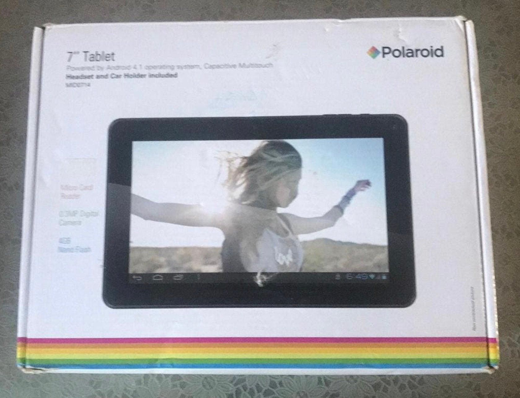 Polaroid 7 inch tablet, defect met accessoires, Usb-aansluiting, Ophalen of Verzenden, Niet werkend, Wi-Fi
