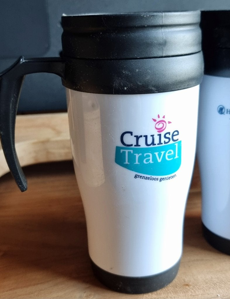 Koffiebeker to go Cruise Travel - thermosbeker - IZGST, Ophalen of Verzenden, Zo goed als nieuw, Gebruiksvoorwerp