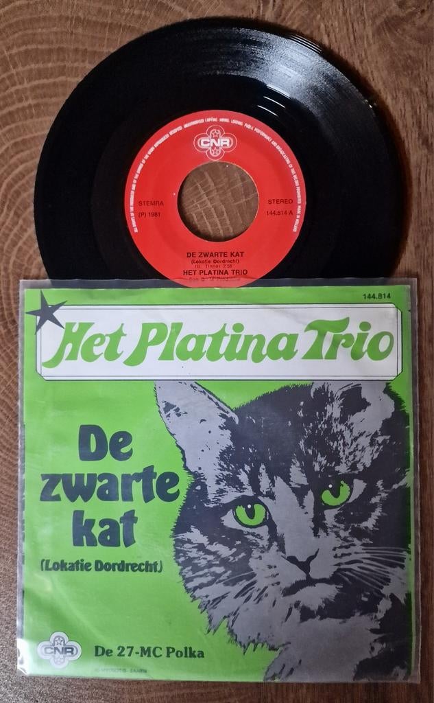 Het Platina Trio - De Zwarte Kat (Single, 1981), Gebruikt, 7 inch, Ophalen of Verzenden, Nederlandstalig