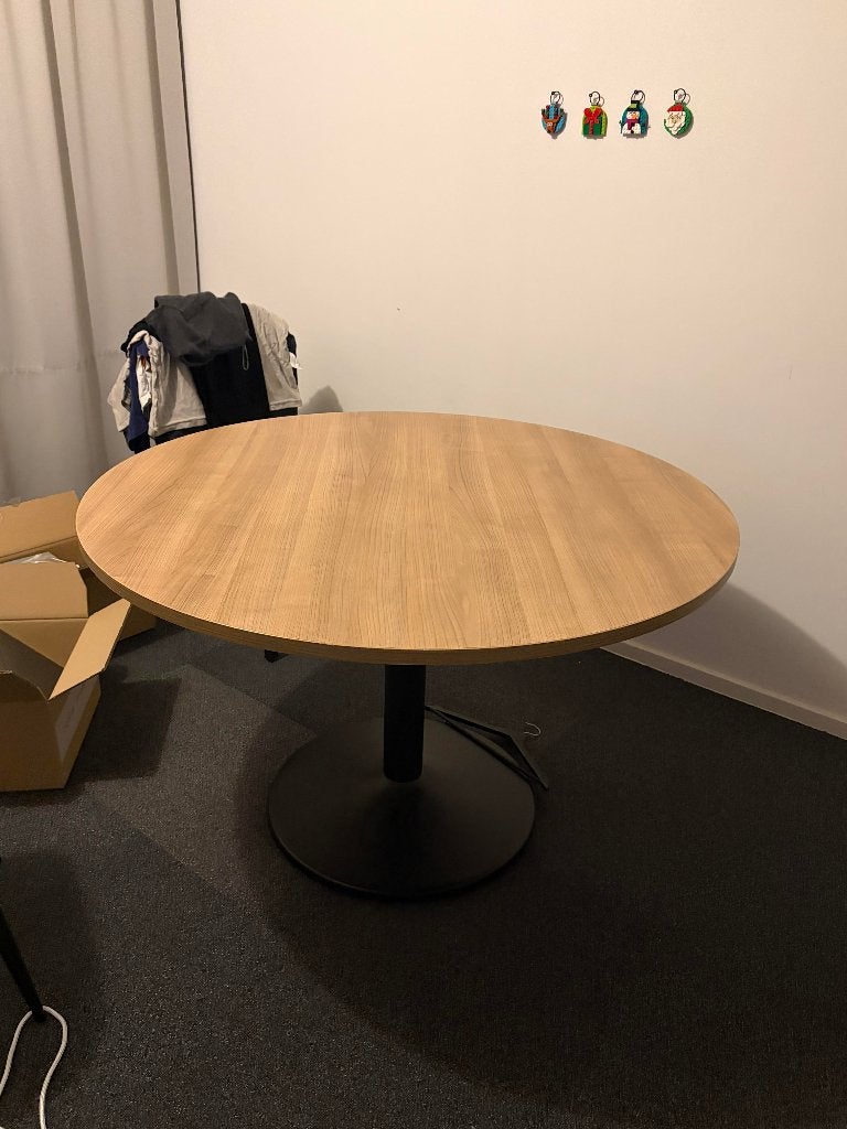 Houte keukentafel (diameter van 120cm), Huis en Inrichting, Tafels | Eettafels, 50 tot 100 cm, 100 tot 150 cm, Rond, Ophalen of Verzenden