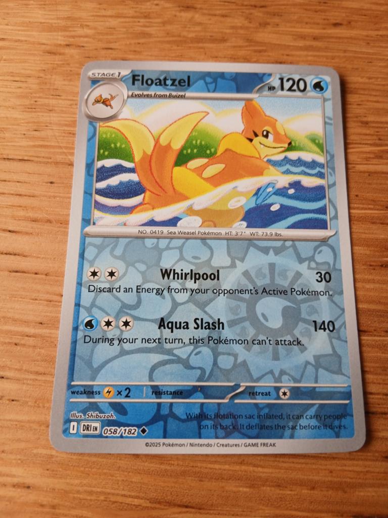 Pokémon Kaart Floatzel 058/182 - Nieuwstaat, Ophalen of Verzenden, Nieuw, Losse kaart