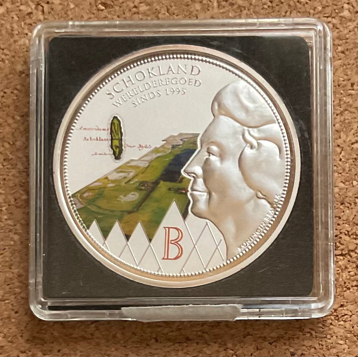 Penning - KONINGIN BEATRIX - SCHOKLAND WERELDERFGOED 1995, Ophalen of Verzenden, Overige materialen, Nederland