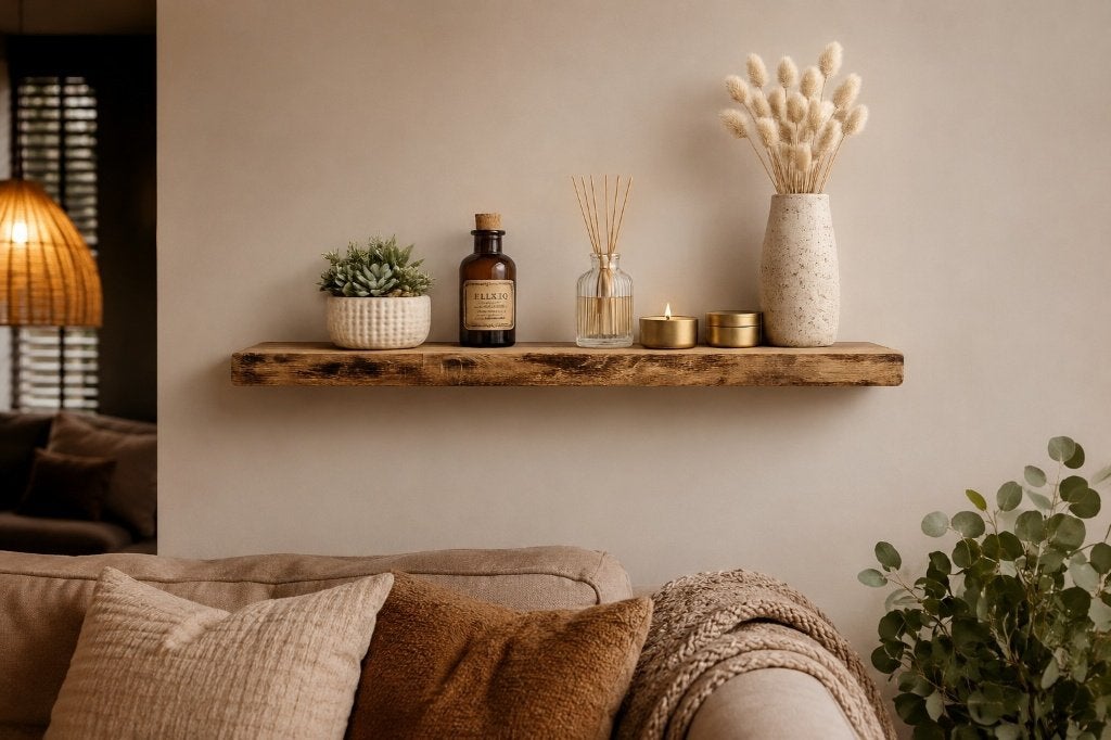 Zwevende massief eiken wandplank houten schap 59,5cm #277, Houtatelier M.Y., Info@myhoutatelier.nl, Nieuw, Ophalen of Verzenden