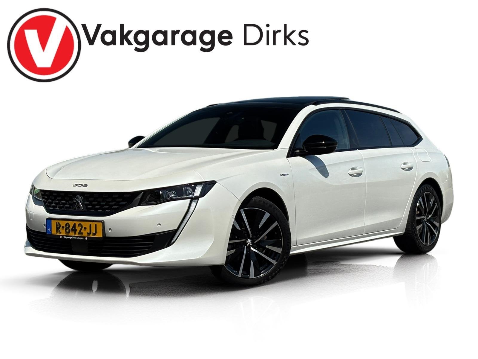 Peugeot 508 SW 1.6 HYbrid 225 GT Pack  Pano  Nappa Led, Auto's, Peugeot, 745 kg, Gebruikt, 4 cilinders, Wit