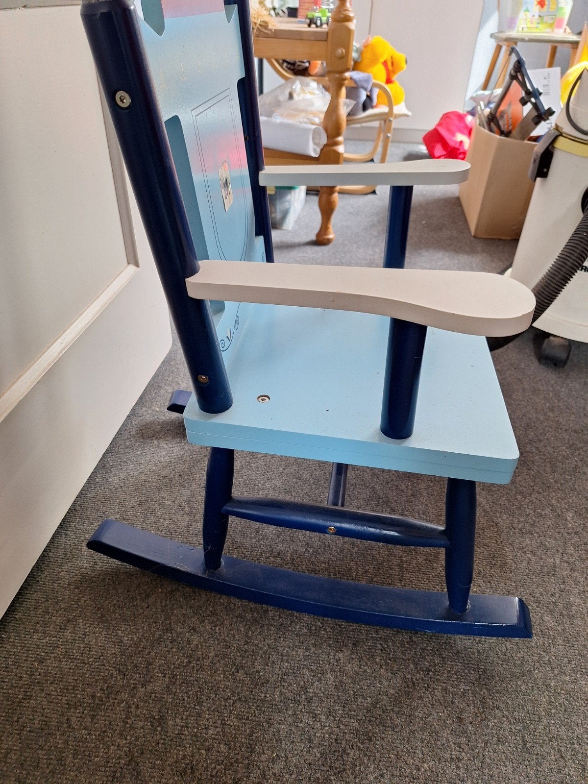 Kinder Koningsstoel Schommelstoel Blauw, Ophalen