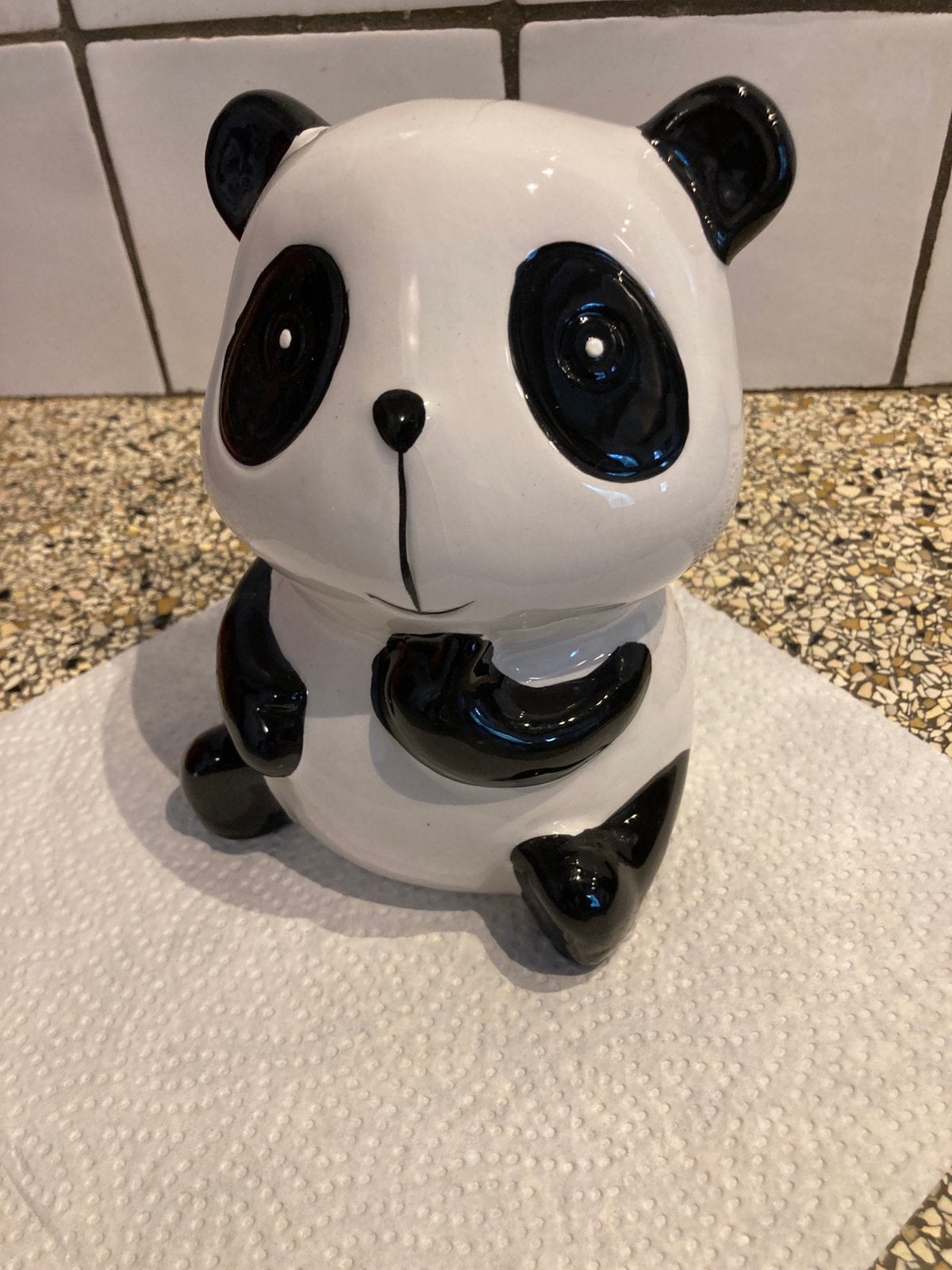 Spaarpot panda beer, Ophalen of Verzenden, Zo goed als nieuw, Steen, Aardewerk of Keramiek, Dier