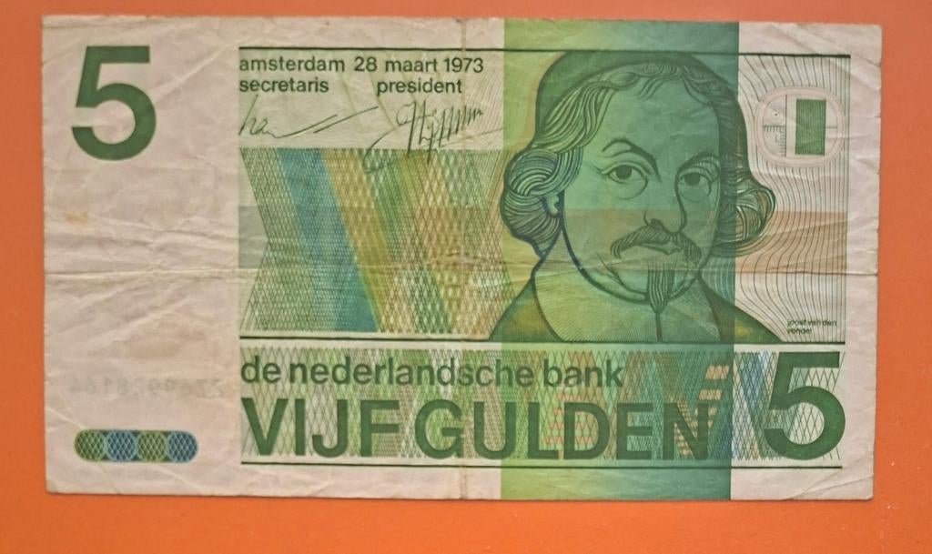 Bankbiljet 5 gulden 1973, 1e proefserie 2769, cat. PL23.c1, Postzegels en Munten, Bankbiljetten | Nederland, Verzenden, 5 gulden