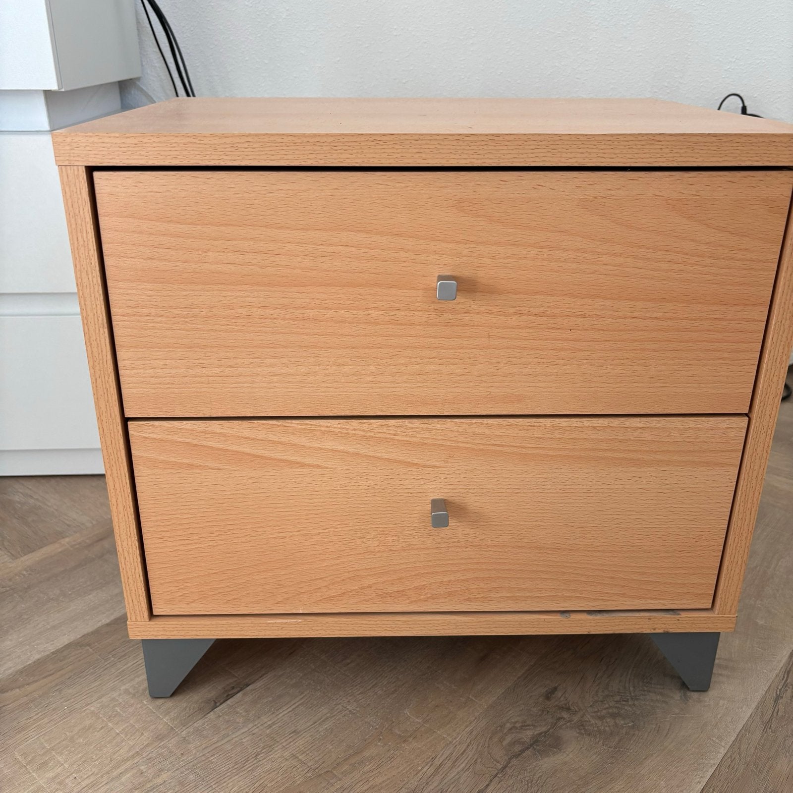 Nachtkastje met 2 lades, Huis en Inrichting, Ophalen, Gebruikt, Minder dan 45 cm, Minder dan 55 cm