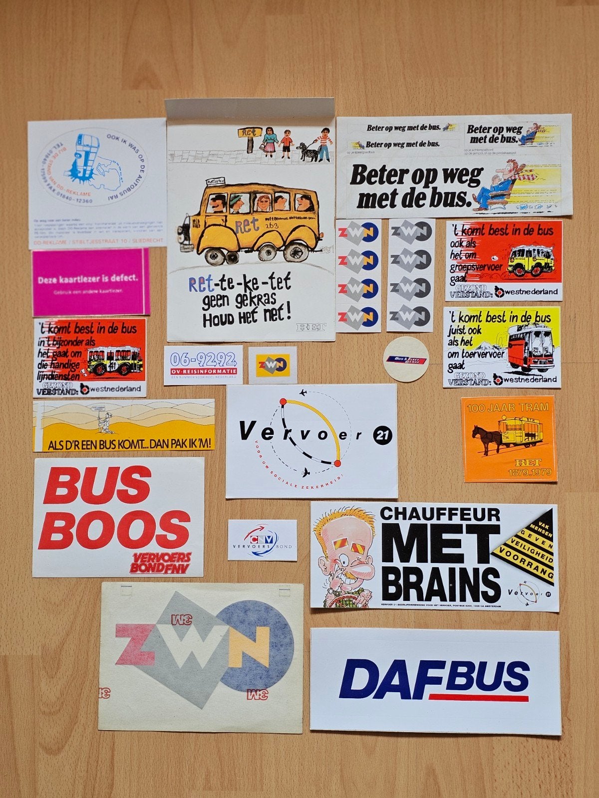 Verzameling OV-stickers (bussen en tram), Verzamelen, Ophalen of Verzenden, Gebruikt