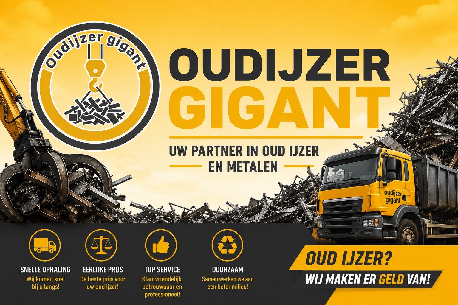 Oud ijzer en metalen inkoop - Oudijzer Gigant, Doe-het-zelf en Verbouw, Metalen, Ophalen, Gebruikt, IJzer