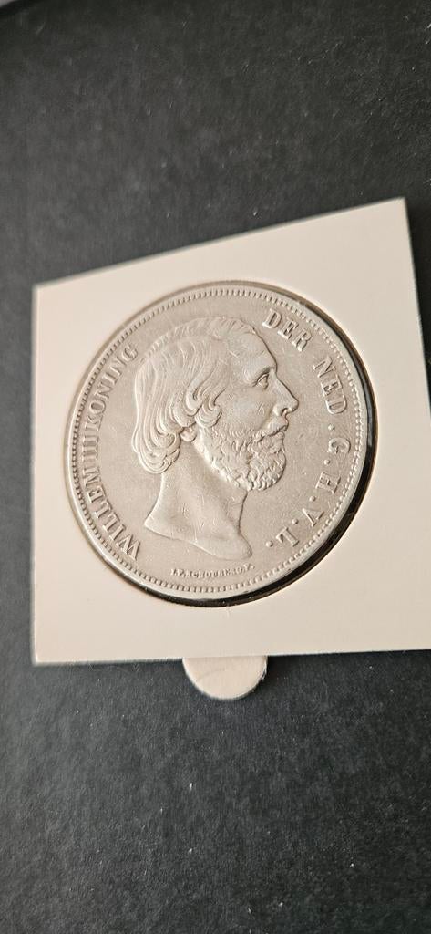 Zilveren rijksdaalder 1859 Willem lll mooie munt, Postzegels en Munten, Munten | Nederland, Koning Willem III, Zilver, Ophalen of Verzenden