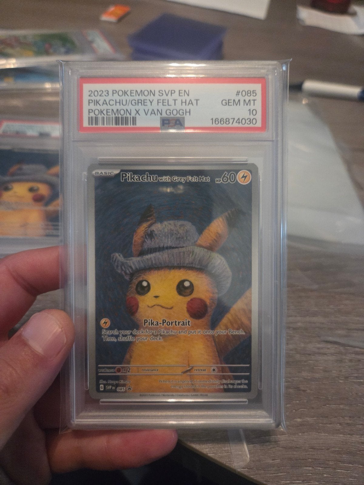pikachu grey felt hat psa 10, Ophalen of Verzenden, Zo goed als nieuw