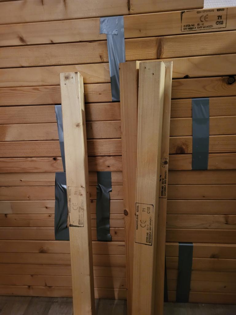 Naaldhouten/vurenhouten balken 6x6 cm in diverse lengtes, Doe-het-zelf en Verbouw, Ophalen, Gebruikt, 50 mm of meer, Balk