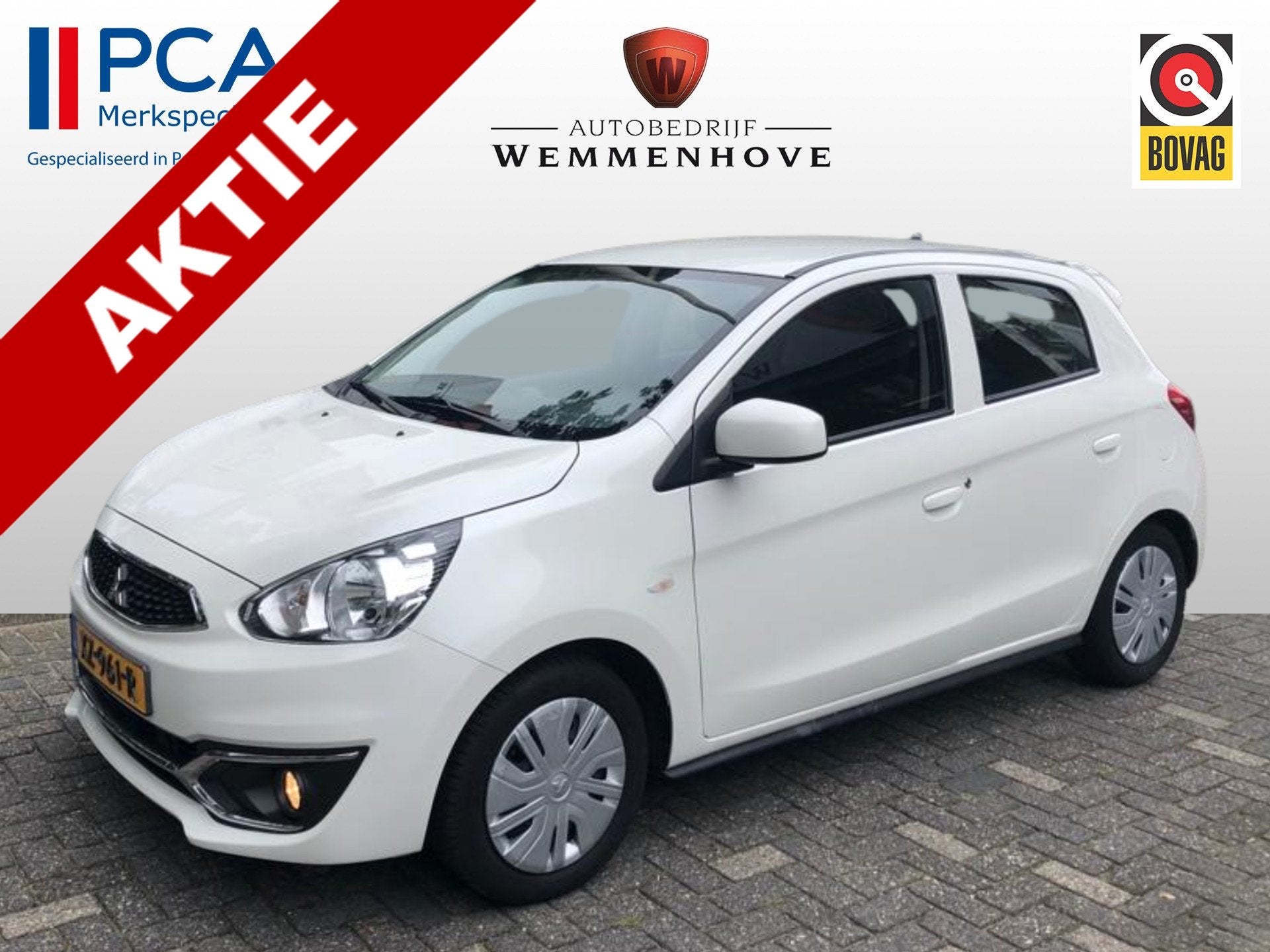 Mitsubishi Space Star 1.0 Cool+ Airco/ CV/ El.ramen, Voorwielaandrijving, Stof, Gebruikt, Wit