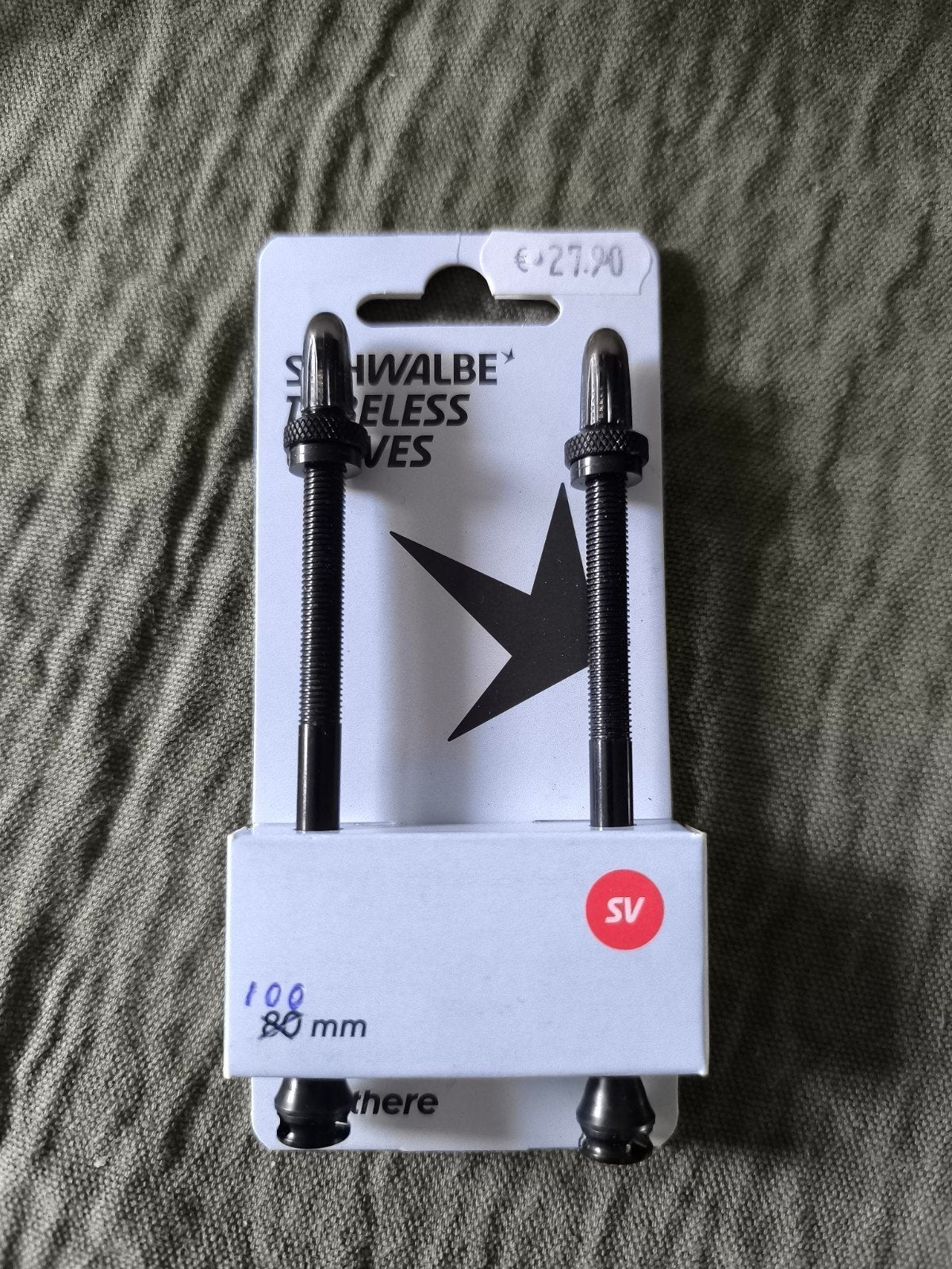 Schwalbe Tubeless Ventielen 100mm - Nieuw in verpakking, Fietsen en Brommers, Schwalbe, Overige typen, Nieuw, Aluminium