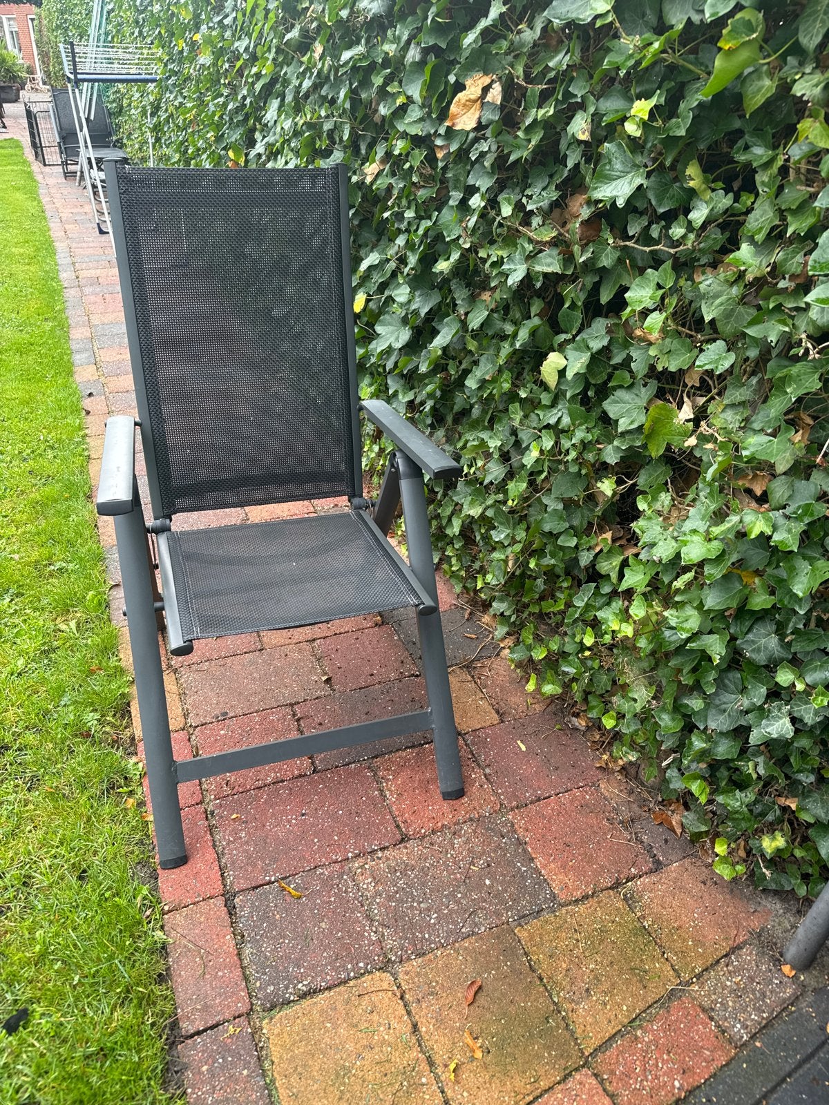 6x Zeer Nette Tuinstoelen - Grijs/Antraciet, Ophalen of Verzenden, Zo goed als nieuw, Metaal, Inklapbaar