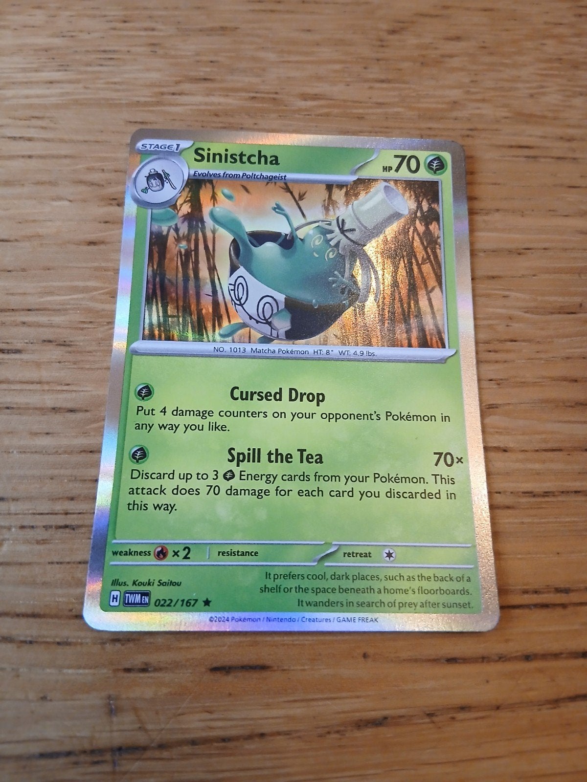 Pokémon Kaart: Sinistcha 022/167 TWM EN, Ophalen of Verzenden, Zo goed als nieuw, Losse kaart