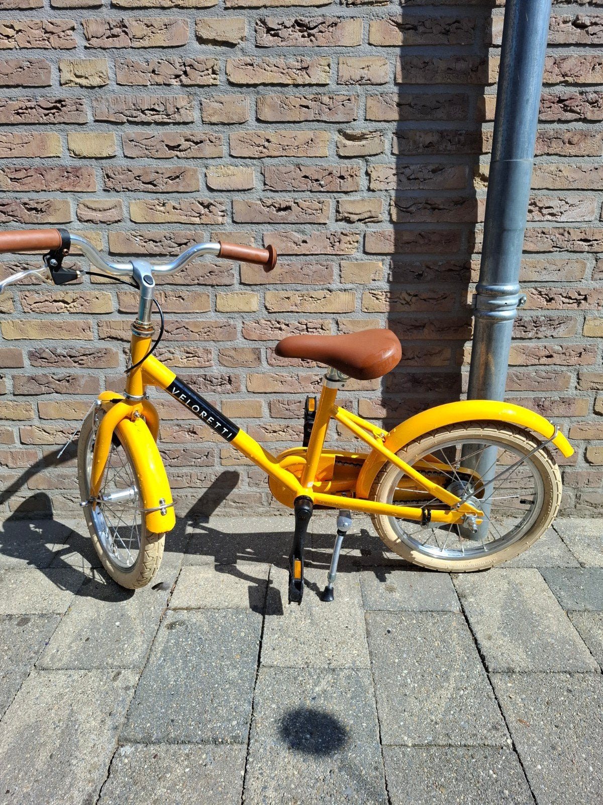 Toffe gele veloretti fiets, Ophalen, Terugtraprem, Veloretti, 16 tot 20 inch
