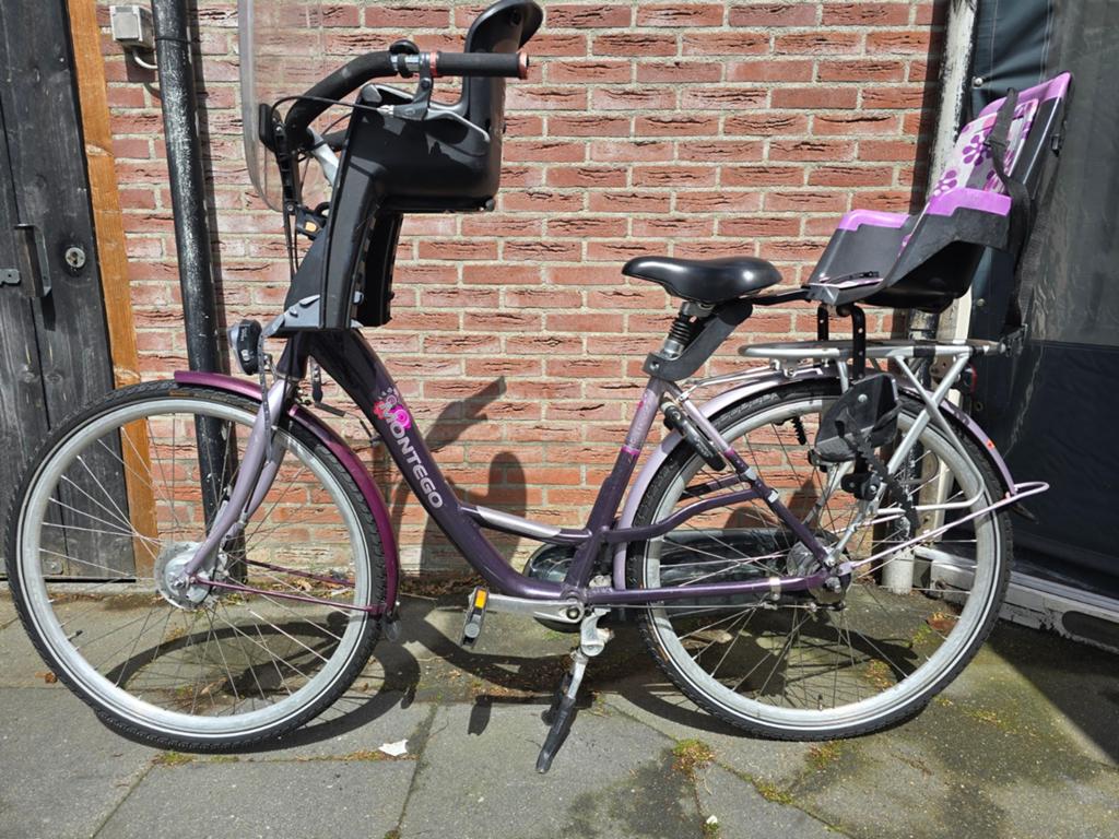 Montego Moederfiets met zitjes en nieuwe banden, Fietsen en Brommers, Fietsen | Dames | Moederfietsen, 2 zitjes, Gebruikt, Versnellingen