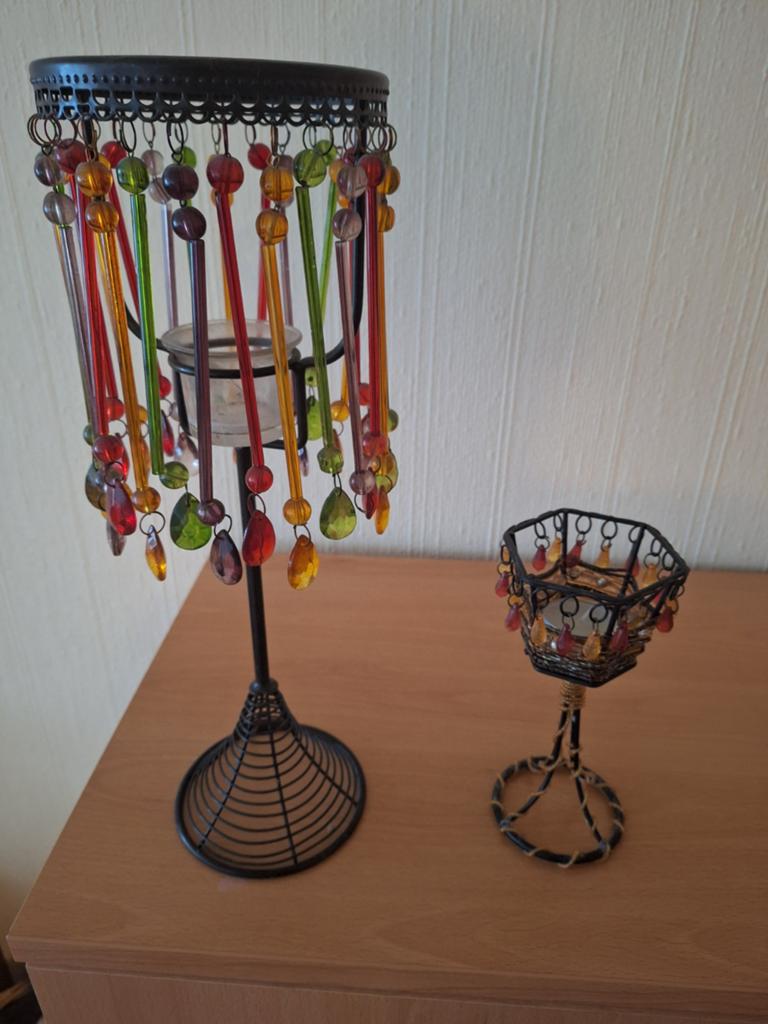 2 theelichthouders, Ophalen, Koper of Brons