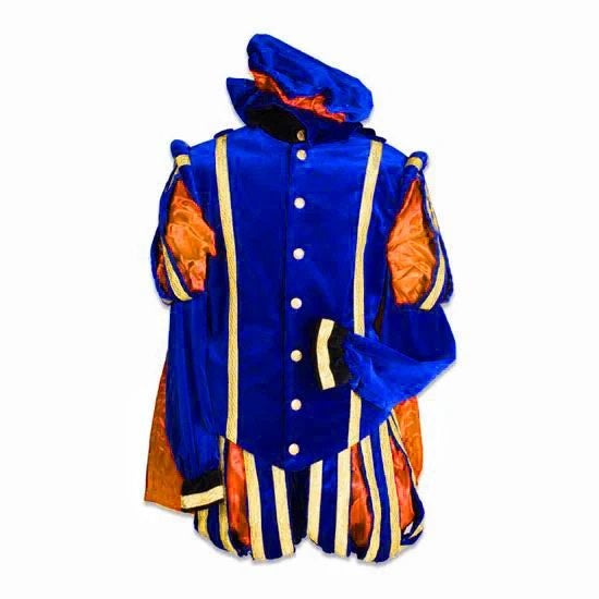 Pietenpak Blauw/Oranje - Compleet Kostuum, Ophalen, Gebruikt, Pak of Jurk