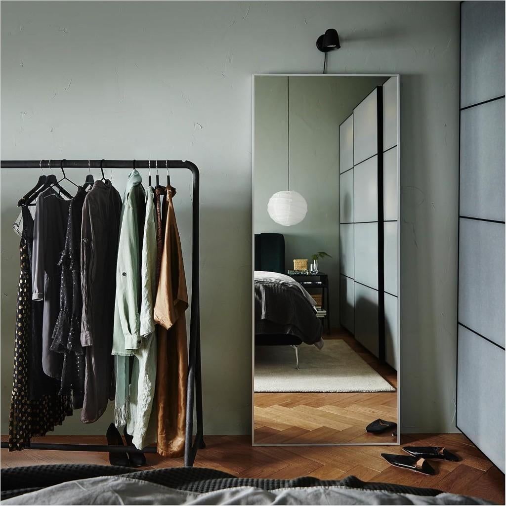 IKEA HOVET Mirror, 78x196cm, Aluminium ophalen in Bilthoven, Huis en Inrichting, Woonaccessoires | Spiegels, Ophalen, Zo goed als nieuw