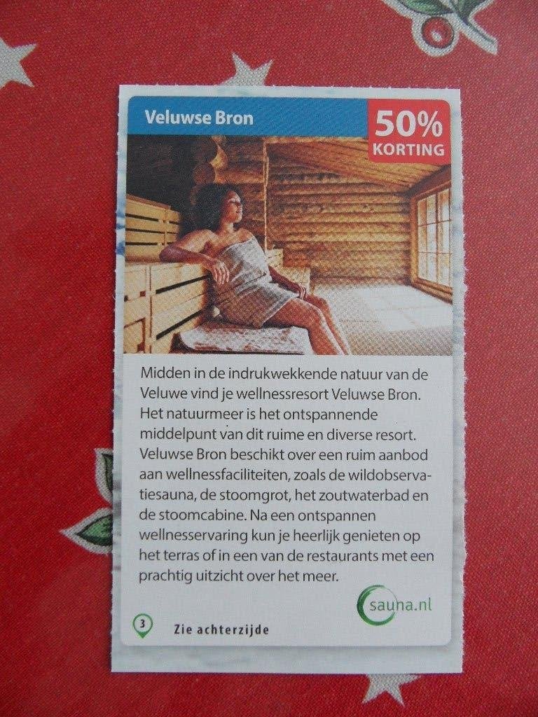 Veluwse Bron kortingsbon, Tickets en Kaartjes, Kortingen en Cadeaubonnen, Twee personen, Kortingsbon, Spa of Sauna