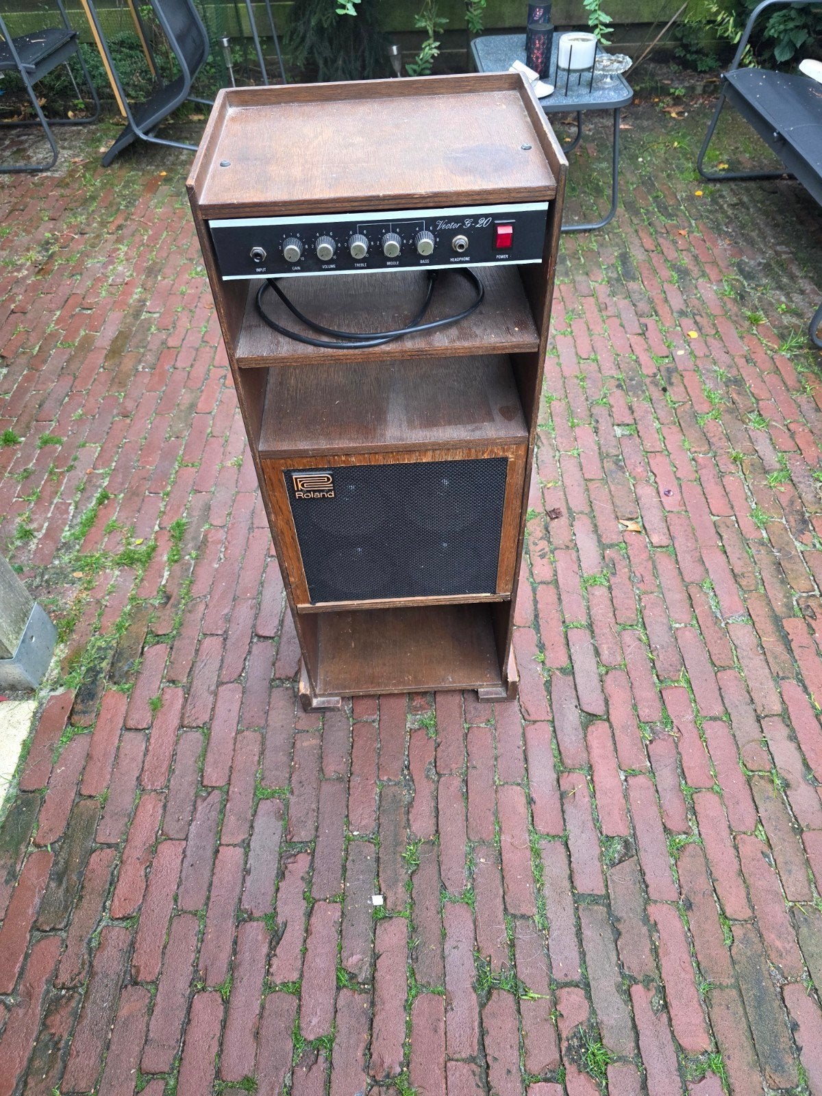 Vintage Roland Vector G-20 gitaarversterker – Houten kast, Ophalen, Gebruikt, Gitaar