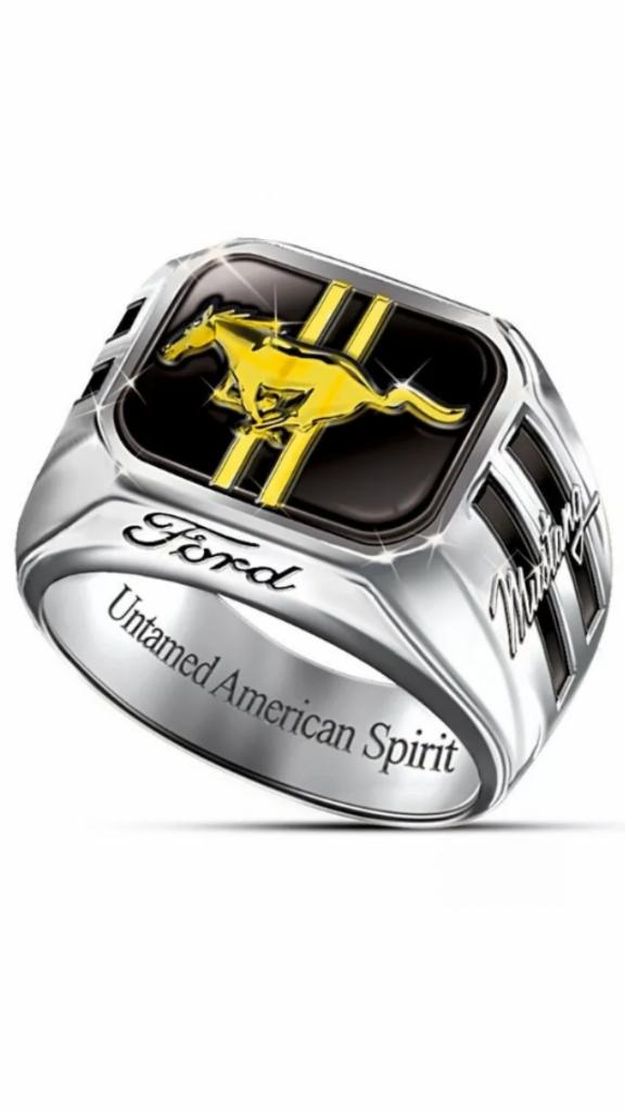Ring Ford Mustang Logo Tibet zilver maat 18 -NIEUW-, Sieraden, Tassen en Uiterlijk, Nieuw, Ophalen of Verzenden, Dame of Heer