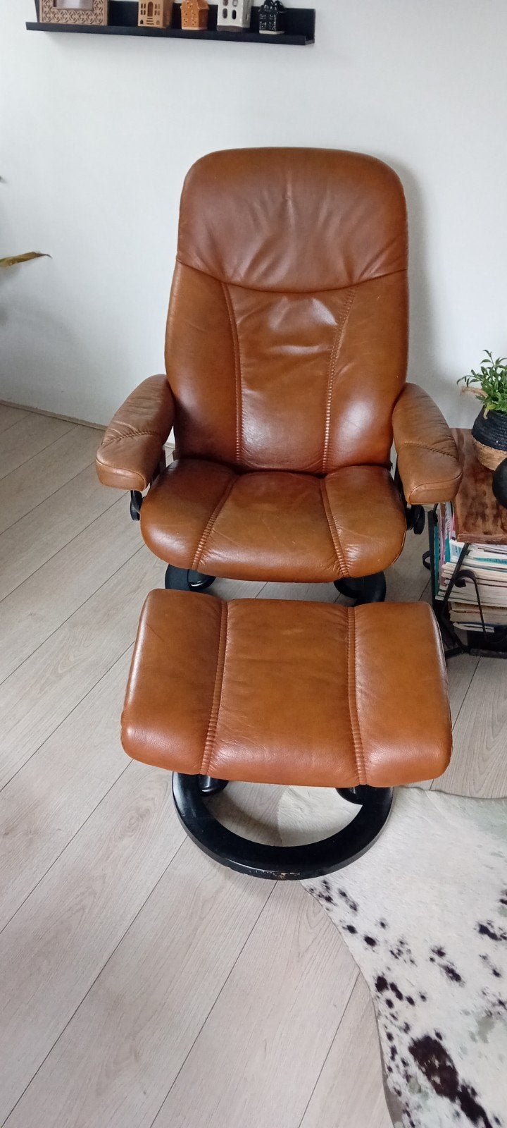 Leren draaistoel, Ophalen, Gebruikt, Minder dan 75 cm, Leer