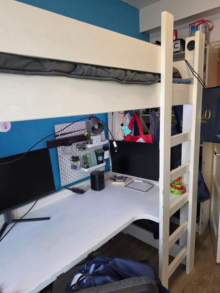 Hoogslaper met bureau, Kinderen en Baby's, Kinderkamer | Stapelbedden en Hoogslapers, Ophalen, Gebruikt, Hoogslaper